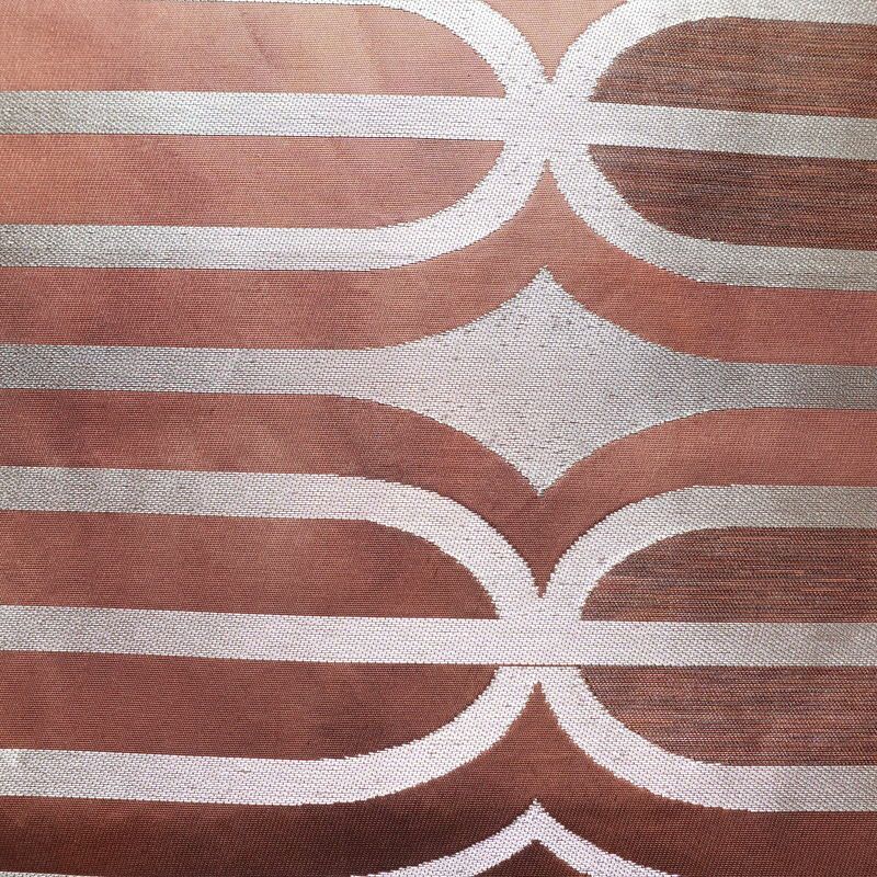 名古屋帯 太鼓柄 良品 正絹 幾何学柄・抽象柄 名古屋仕立て 箔 帯 ピンク_画像2