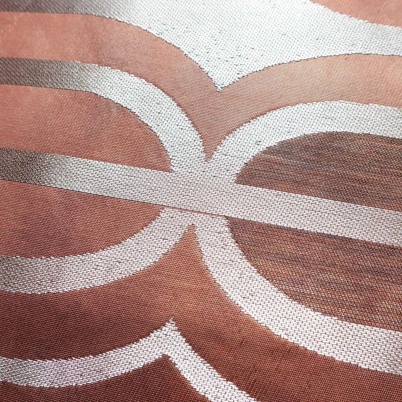 名古屋帯 太鼓柄 良品 正絹 幾何学柄・抽象柄 名古屋仕立て 箔 帯 ピンク_画像3