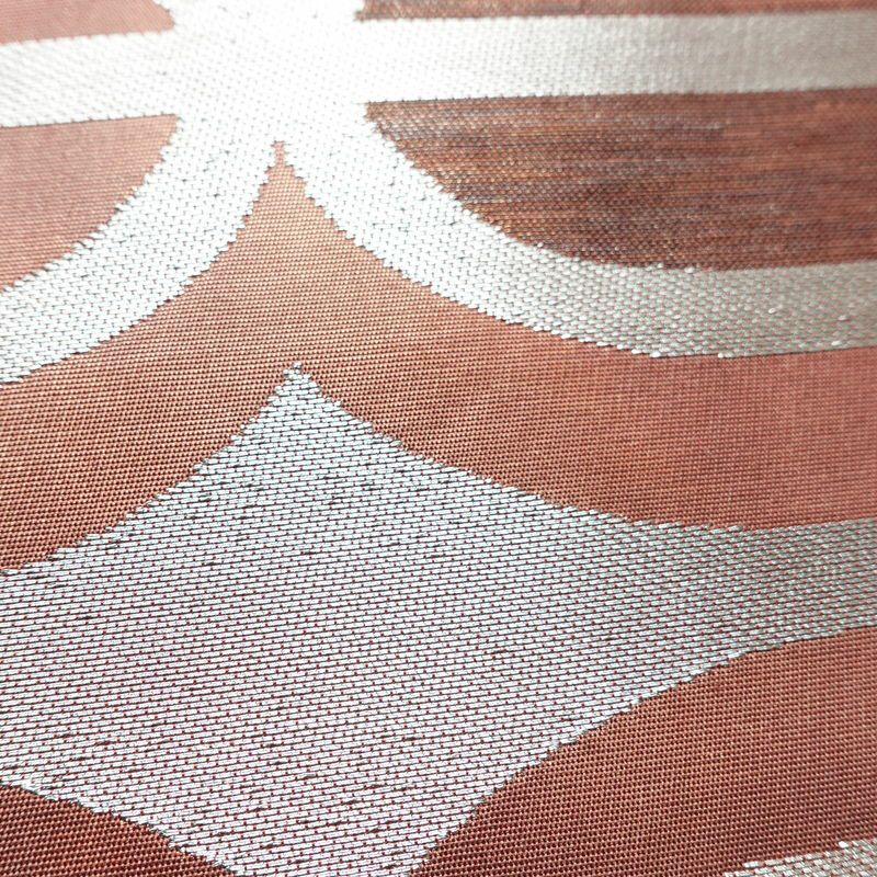 名古屋帯 太鼓柄 良品 正絹 幾何学柄・抽象柄 名古屋仕立て 箔 帯 ピンク_画像4