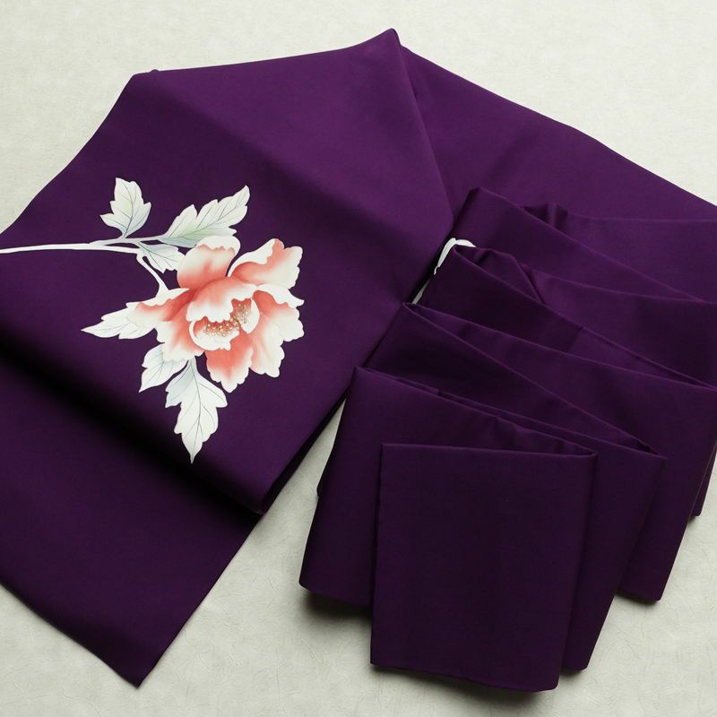 名古屋帯 太鼓柄 正絹 花柄 名古屋仕立て 箔 帯 紫・藤色_画像18