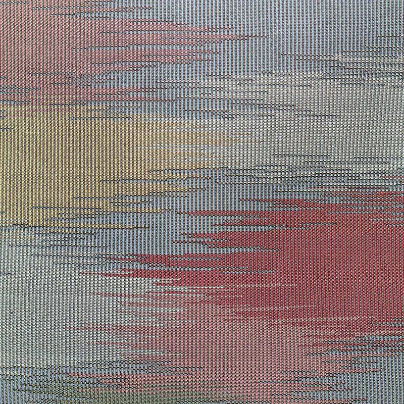 名古屋帯 六通柄 良品 正絹 幾何学柄・抽象柄 名古屋仕立て 帯 青・紺_画像2