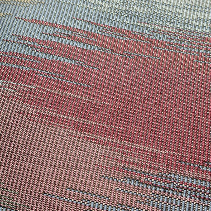 名古屋帯 六通柄 良品 正絹 幾何学柄・抽象柄 名古屋仕立て 帯 青・紺_画像3