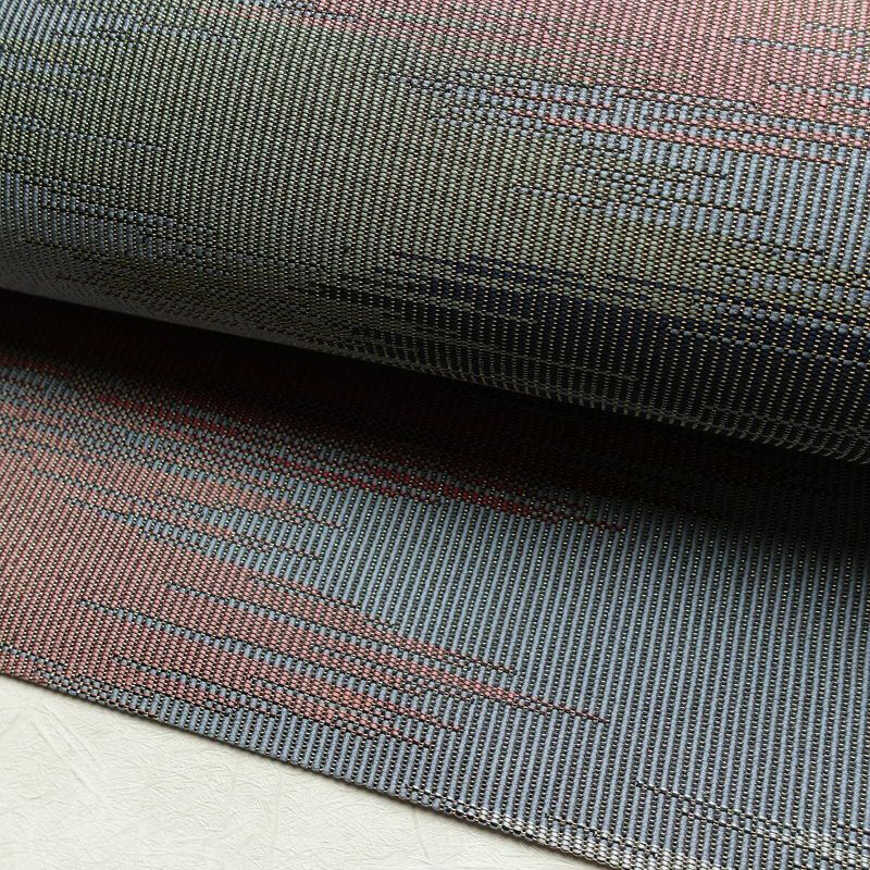 名古屋帯 六通柄 良品 正絹 幾何学柄・抽象柄 名古屋仕立て 帯 青・紺_画像6