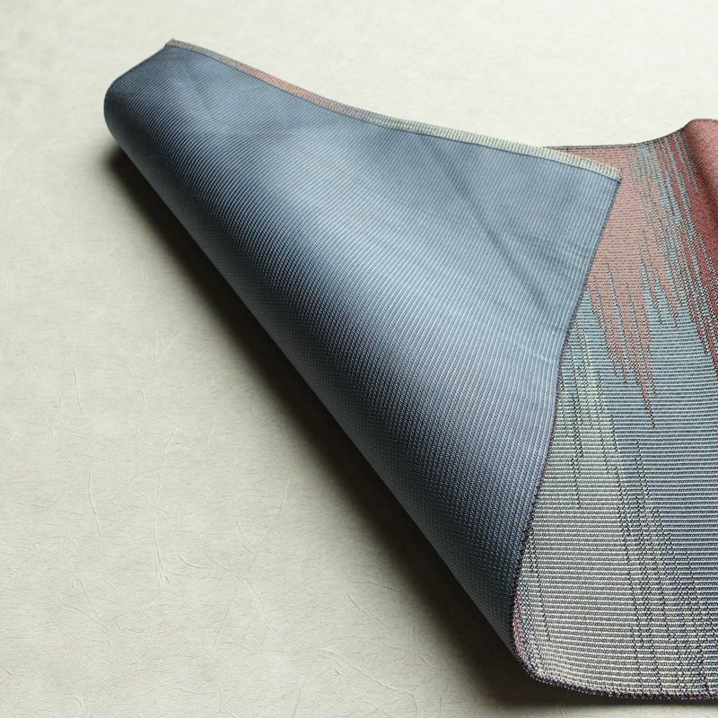 名古屋帯 六通柄 良品 正絹 幾何学柄・抽象柄 名古屋仕立て 帯 青・紺_画像9