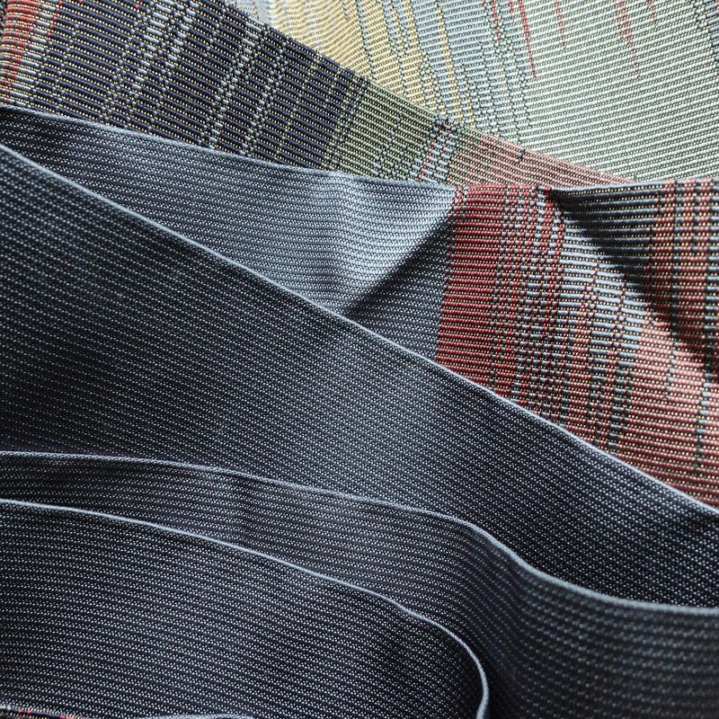 名古屋帯 六通柄 良品 正絹 幾何学柄・抽象柄 名古屋仕立て 帯 青・紺_画像18