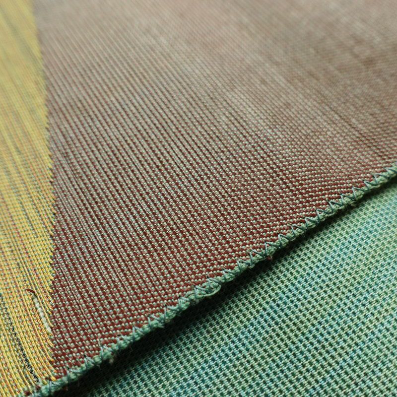 名古屋帯 太鼓柄 正絹 幾何学柄・抽象柄 通し仕立て 帯 緑・うぐいす色_画像12