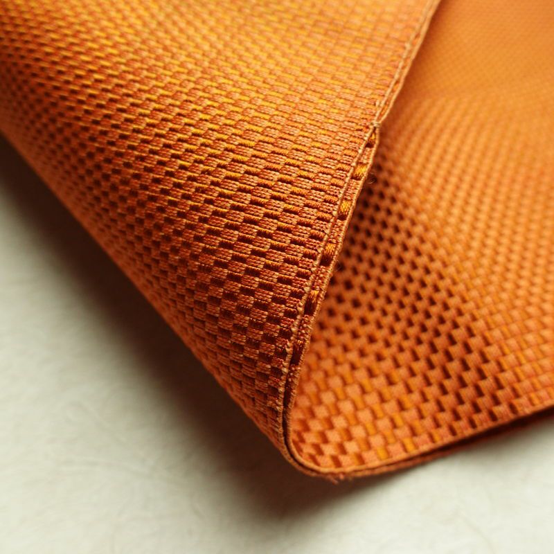 名古屋帯 全通柄 美品 正絹 その他の柄 松葉仕立て 帯 橙_画像10