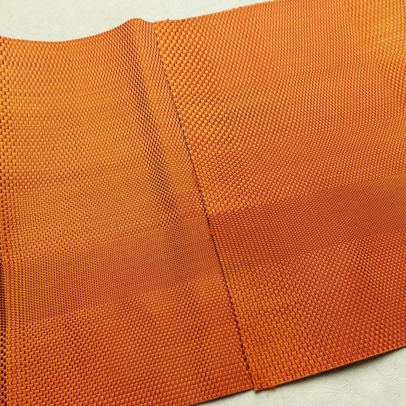 名古屋帯 全通柄 美品 正絹 その他の柄 松葉仕立て 帯 橙_画像17