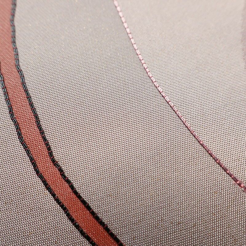 名古屋帯 太鼓柄 正絹 幾何学柄・抽象柄 名古屋仕立て 箔 刺繍 帯 紫・藤色_画像4