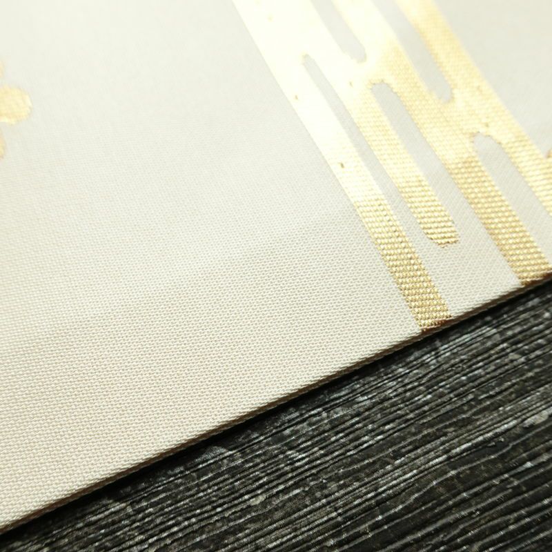 名古屋帯 六通柄 正絹 古典柄 名古屋仕立て 箔 帯 白_画像11