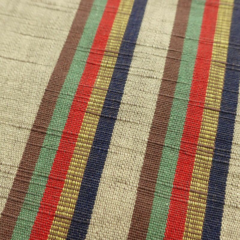 名古屋帯 全通柄 正絹 縞柄・線柄 通し仕立て 帯 ベージュ_画像4