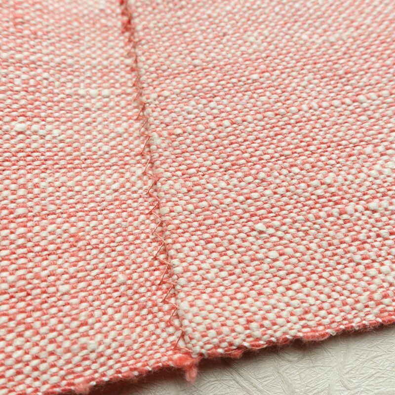 名古屋帯 太鼓柄 美品 正絹 花柄 松葉仕立て 帯 紬地 ピンク_画像19