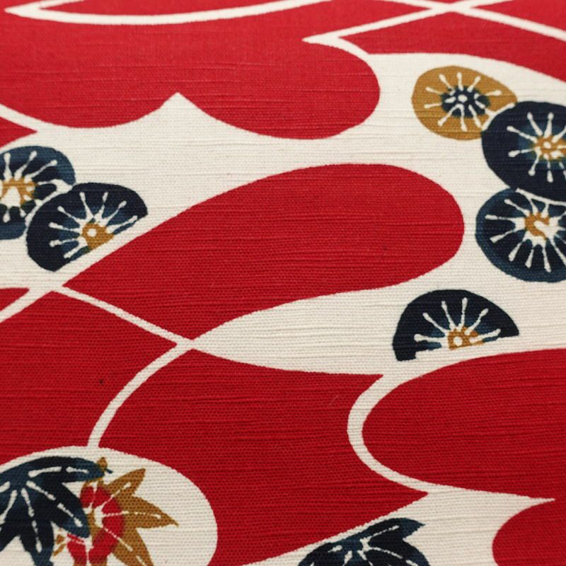 名古屋帯 全通柄 正絹 古典柄 松葉仕立て 帯 赤・朱_画像2