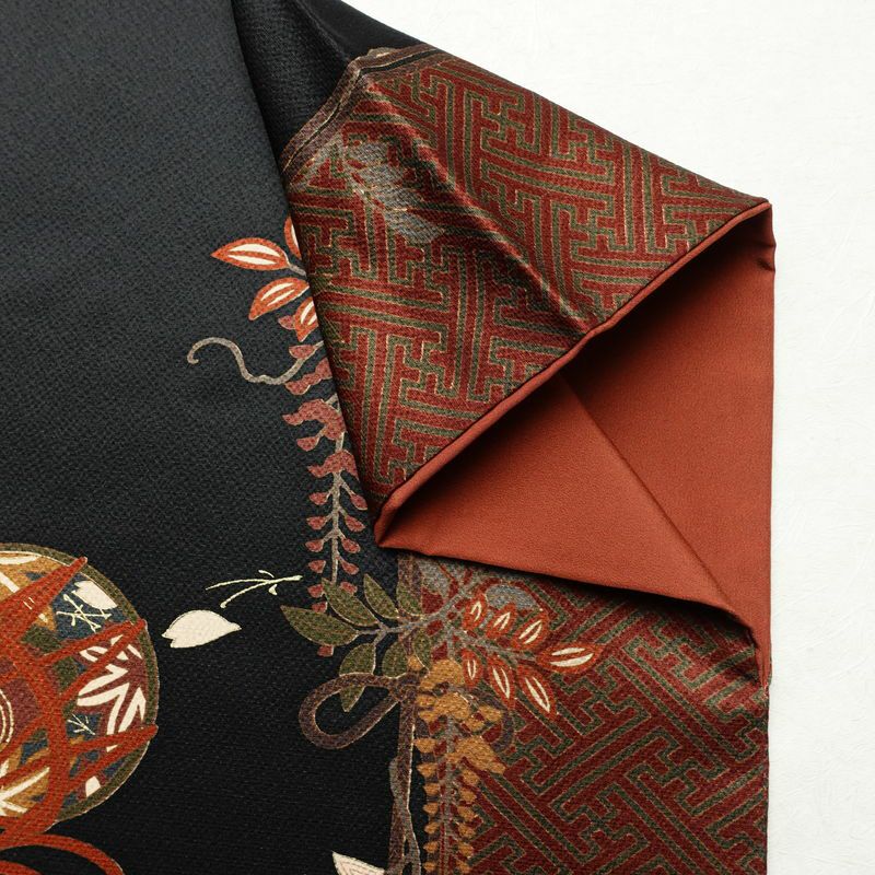 訪問着 良品 金駒刺繍 正絹 古典柄 袷仕立て 身丈166cm 裄丈67.5cm 箔 刺繍 金彩 フォーマル 着物 黒_画像13