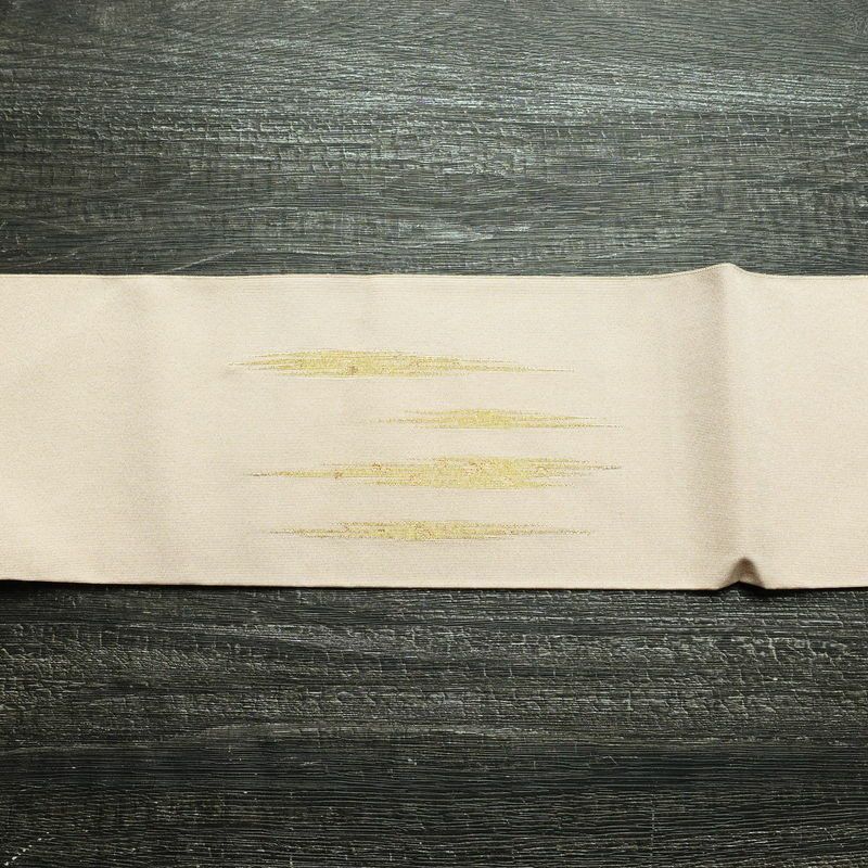 名古屋帯 太鼓柄 正絹 幾何学柄・抽象柄 名古屋仕立て 箔 帯 ピンク_画像12