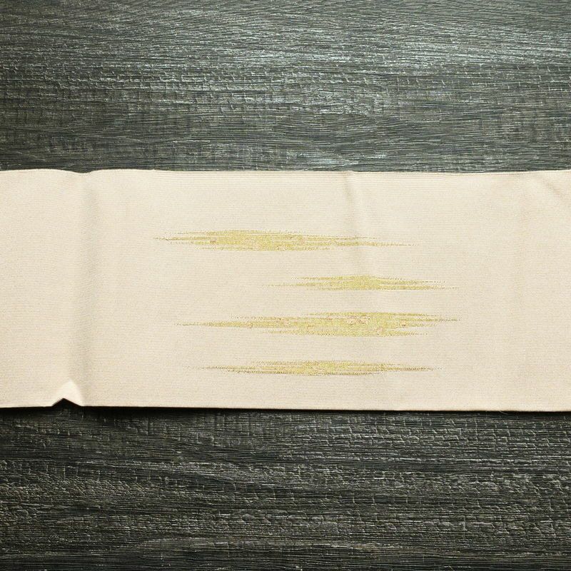 名古屋帯 太鼓柄 正絹 幾何学柄・抽象柄 名古屋仕立て 箔 帯 ピンク_画像13