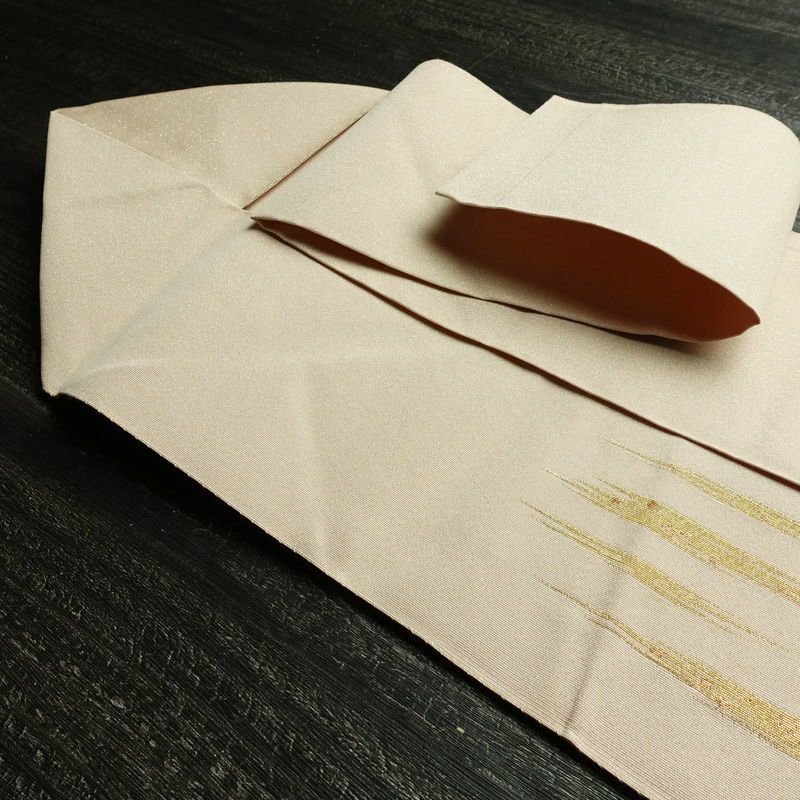 名古屋帯 太鼓柄 正絹 幾何学柄・抽象柄 名古屋仕立て 箔 帯 ピンク_画像21