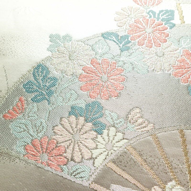 名古屋帯 太鼓柄 正絹 古典柄 名古屋仕立て 箔 帯 ピンク_画像3