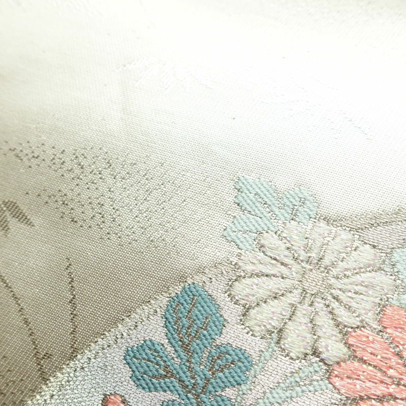 名古屋帯 太鼓柄 正絹 古典柄 名古屋仕立て 箔 帯 ピンク_画像6