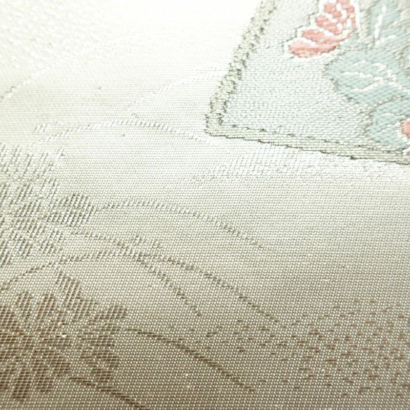 名古屋帯 太鼓柄 正絹 古典柄 名古屋仕立て 箔 帯 ピンク_画像7