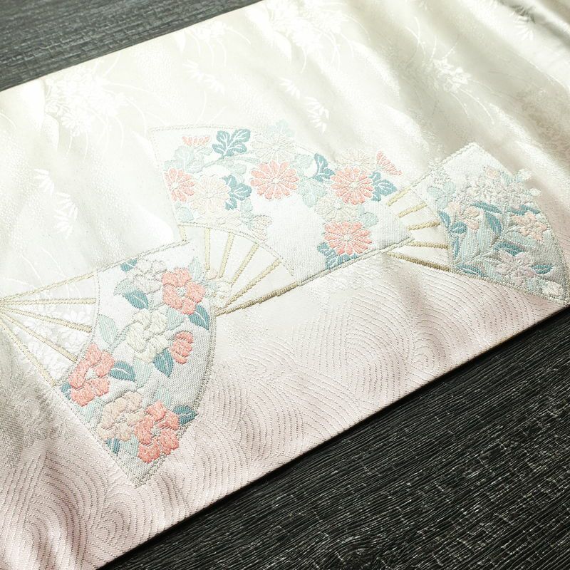 名古屋帯 太鼓柄 正絹 古典柄 名古屋仕立て 箔 帯 ピンク_画像11