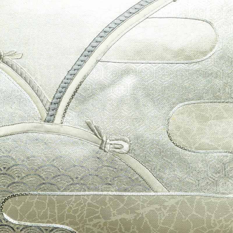 名古屋帯 太鼓柄 正絹 古典柄 名古屋仕立て 箔 銀糸 帯 金・銀_画像2