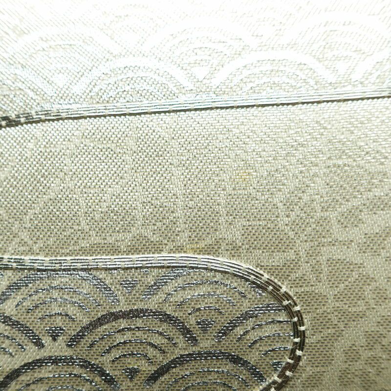 名古屋帯 太鼓柄 正絹 古典柄 名古屋仕立て 箔 銀糸 帯 金・銀_画像6