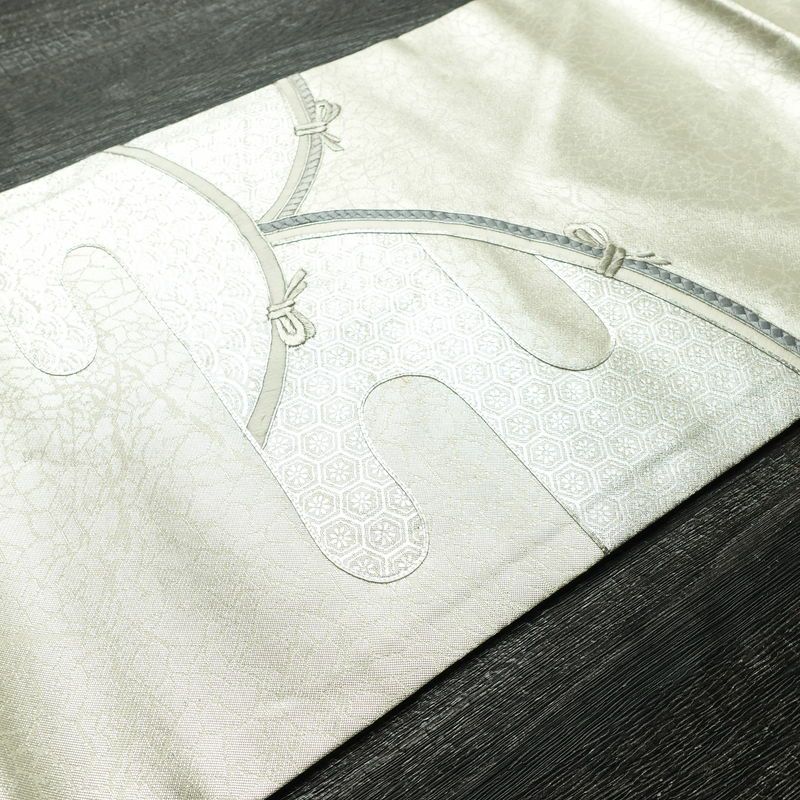 名古屋帯 太鼓柄 正絹 古典柄 名古屋仕立て 箔 銀糸 帯 金・銀_画像11