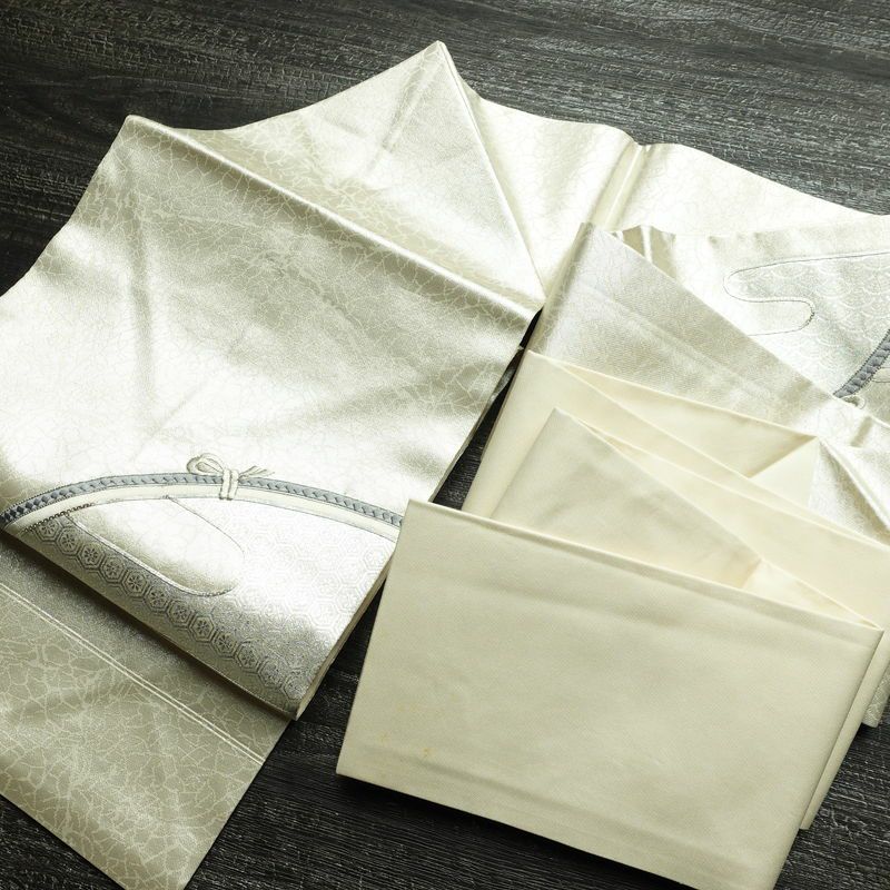 名古屋帯 太鼓柄 正絹 古典柄 名古屋仕立て 箔 銀糸 帯 金・銀_画像19