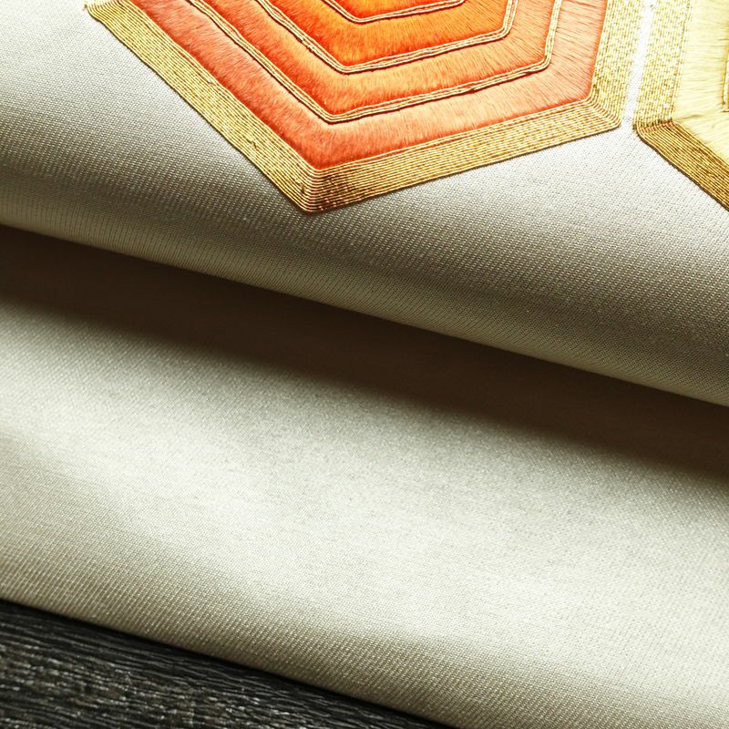 名古屋帯 太鼓柄 金駒刺繍 正絹 亀甲柄 名古屋仕立て 刺繍 金糸 帯 金・銀_画像8