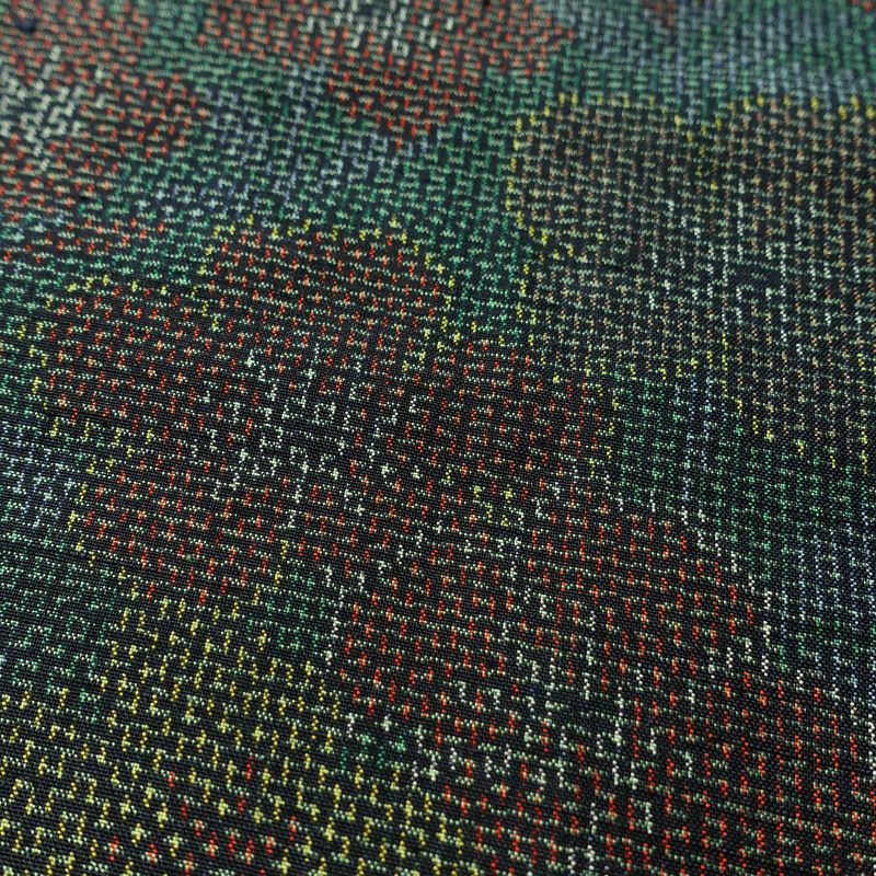 紬 良品 しつけ糸付き 正絹 花柄 袷仕立て 身丈155cm 裄丈63.5cm 着物 緑・うぐいす色_画像7