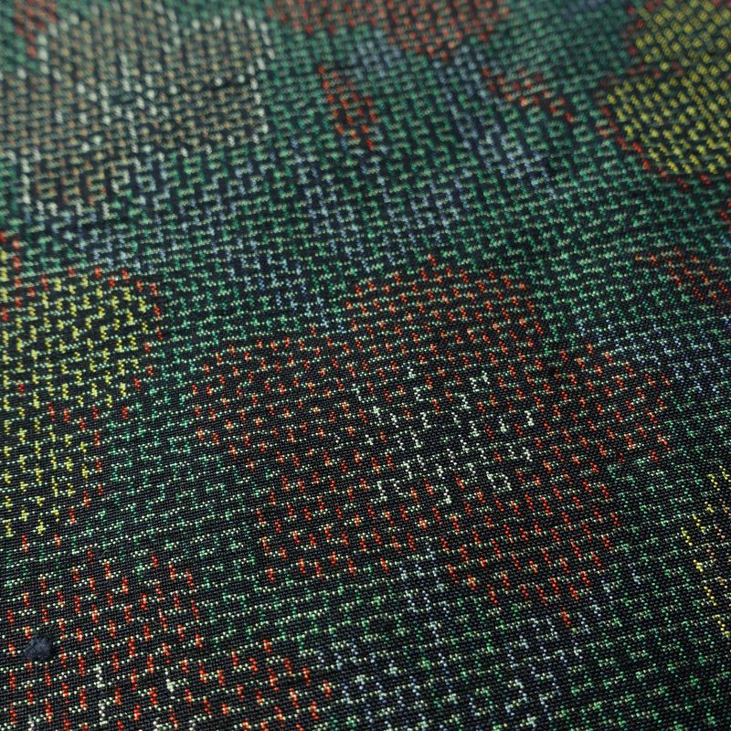 紬 良品 しつけ糸付き 正絹 花柄 袷仕立て 身丈155cm 裄丈63.5cm 着物 緑・うぐいす色_画像8