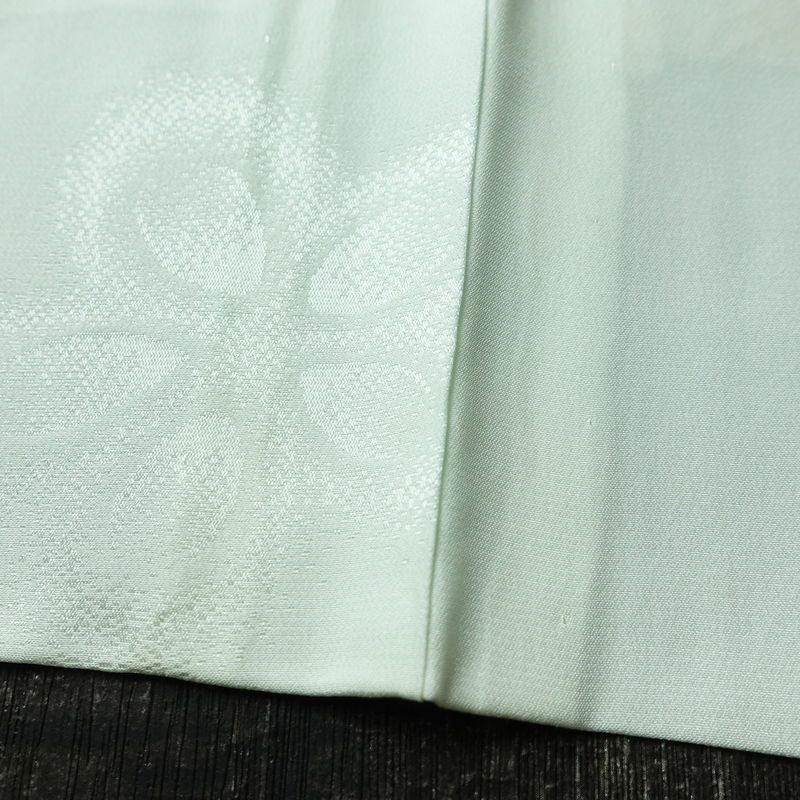 長襦袢 良品 正絹 花柄 袖無双・胴抜き 身丈123.5cm 裄丈63.5cm 一部しつけ糸付き フォーマル 上品 緑・うぐいす色_画像9