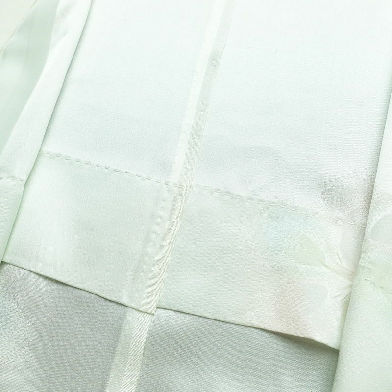 長襦袢 良品 正絹 花柄 袖無双・胴抜き 身丈123.5cm 裄丈63.5cm 一部しつけ糸付き フォーマル 上品 緑・うぐいす色_画像15