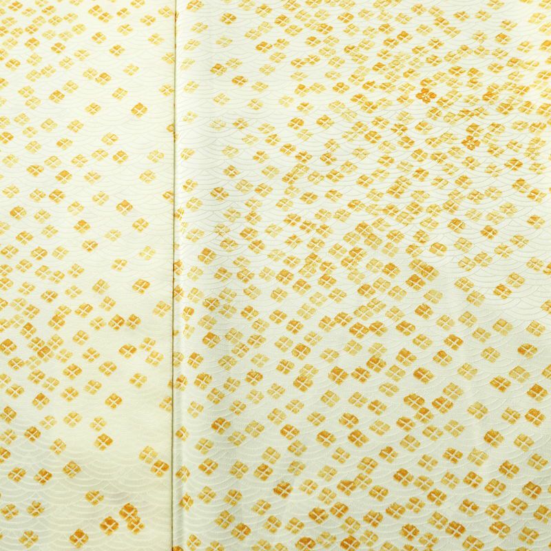小紋 良品 総柄 ポリエステル 古典柄 袷仕立て 身丈159cm 裄丈63cm リサイクル着物 着物 カジュアル クリーム_画像6