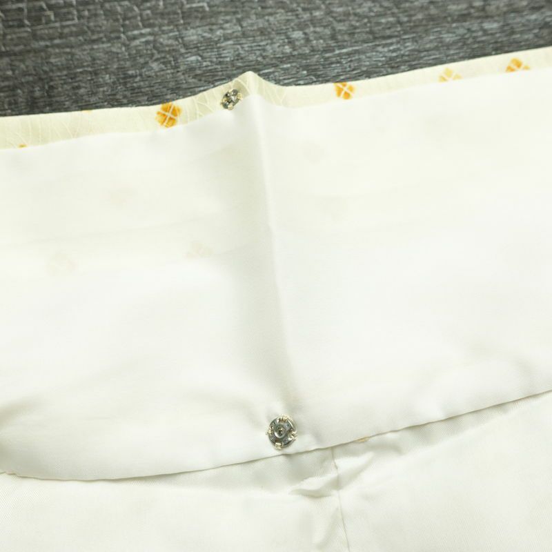 小紋 良品 総柄 ポリエステル 古典柄 袷仕立て 身丈159cm 裄丈63cm リサイクル着物 着物 カジュアル クリーム_画像20