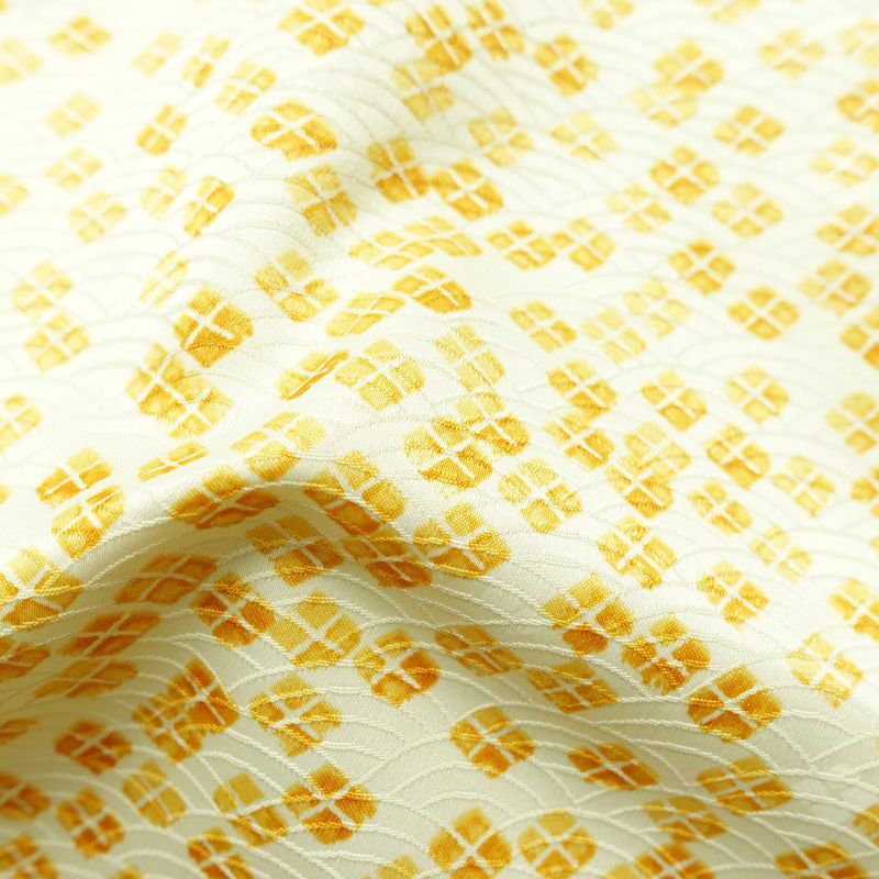 小紋 良品 総柄 ポリエステル 古典柄 袷仕立て 身丈159cm 裄丈63cm リサイクル着物 着物 カジュアル クリーム_画像21