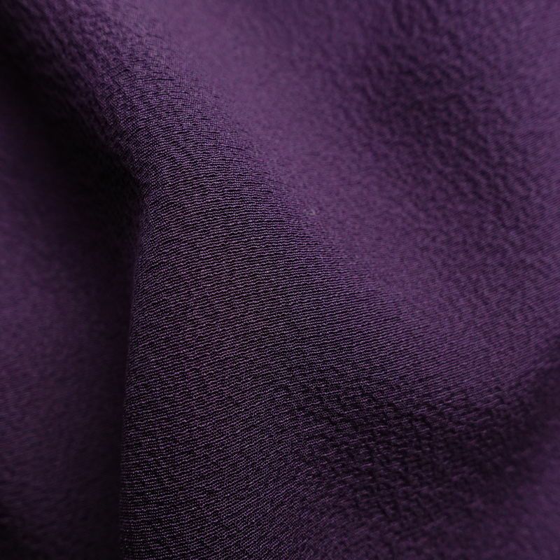 振袖 落款入り 縮緬 正絹 花柄 袷仕立て 身丈157.5cm 裄丈66.5cm リサイクル着物 着物 共八掛 成人式 二十歳 二十歳の集い フォーマル シンプル 紅葉 桜 紫・藤色_画像21