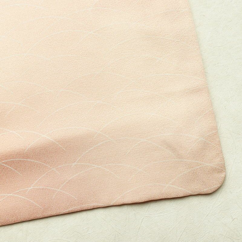 小紋 付下小紋 正絹 木の葉・植物柄 袷仕立て 身丈155.5cm 裄丈64.5cm リサイクル着物 着物 ぼかし 七五三 お宮参り 芝 フォーマル シンプル 上品 ピンク_画像16