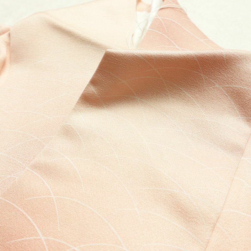 小紋 付下小紋 正絹 木の葉・植物柄 袷仕立て 身丈155.5cm 裄丈64.5cm リサイクル着物 着物 ぼかし 七五三 お宮参り 芝 フォーマル シンプル 上品 ピンク_画像18