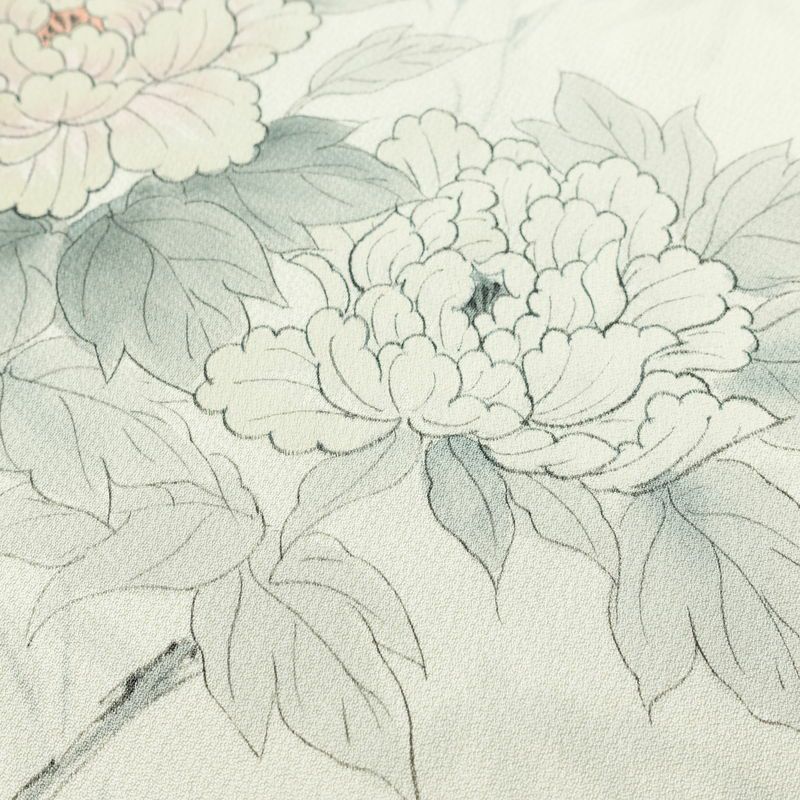 付け下げ 落款入り しつけ糸付き 正絹 花柄 袷仕立て 身丈159.5cm 裄丈67cm リサイクル着物 着物 手描き フォーマル 上品 白_画像10