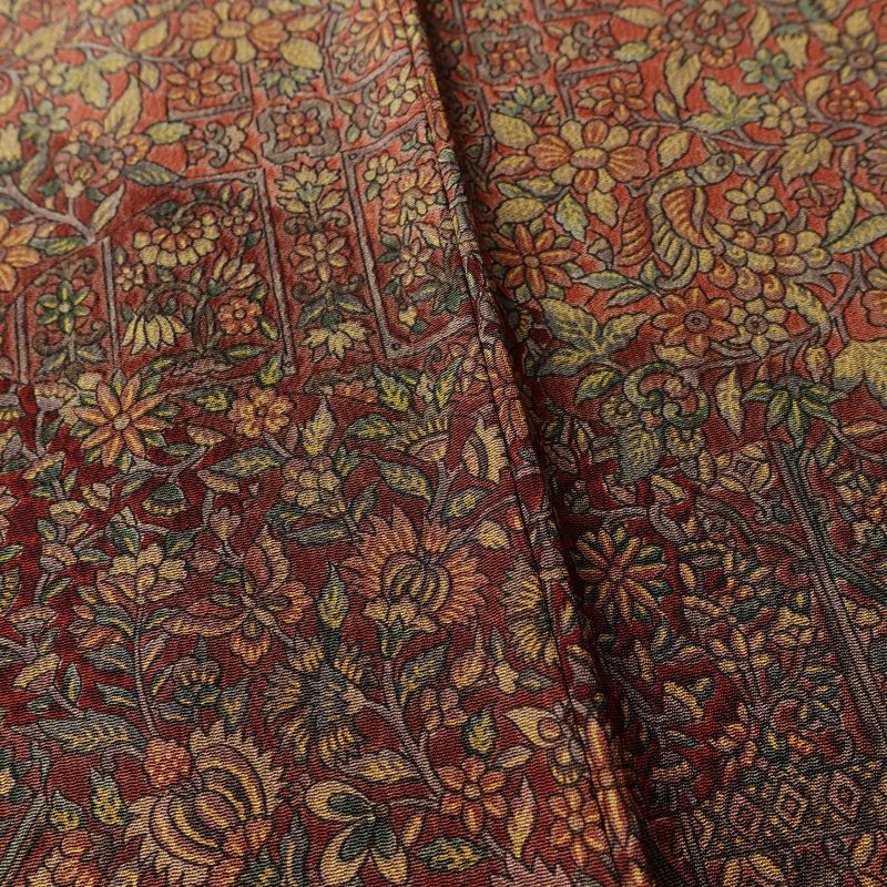 付け下げ 良品 縮緬 正絹 小紋柄 幾何学柄・抽象柄 袷仕立て 身丈162cm 裄丈67cm リサイクル着物 着物 洒落 茶_画像11