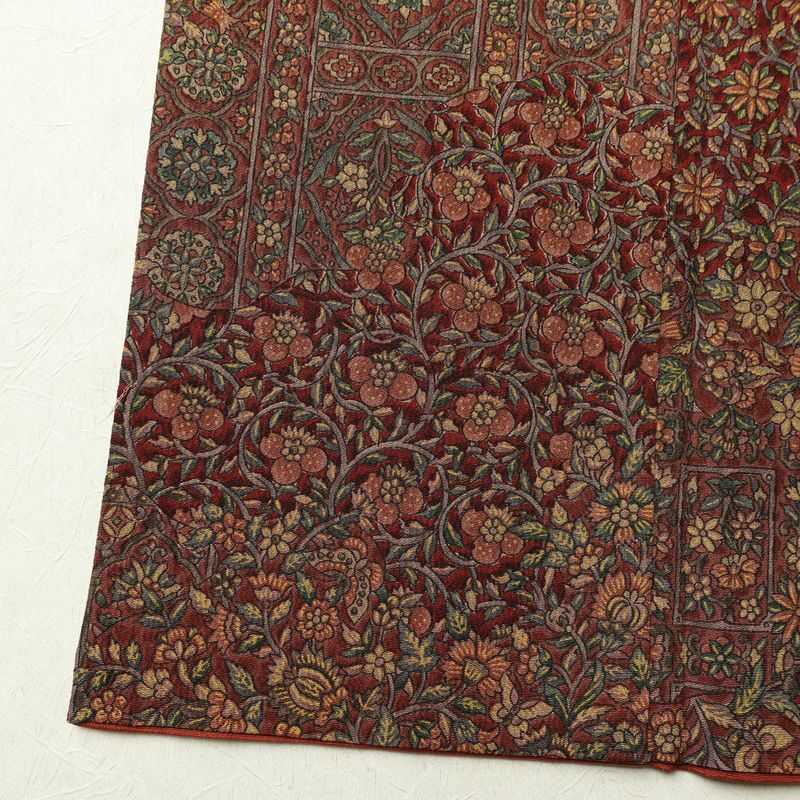 付け下げ 良品 縮緬 正絹 小紋柄 幾何学柄・抽象柄 袷仕立て 身丈162cm 裄丈67cm リサイクル着物 着物 洒落 茶_画像13