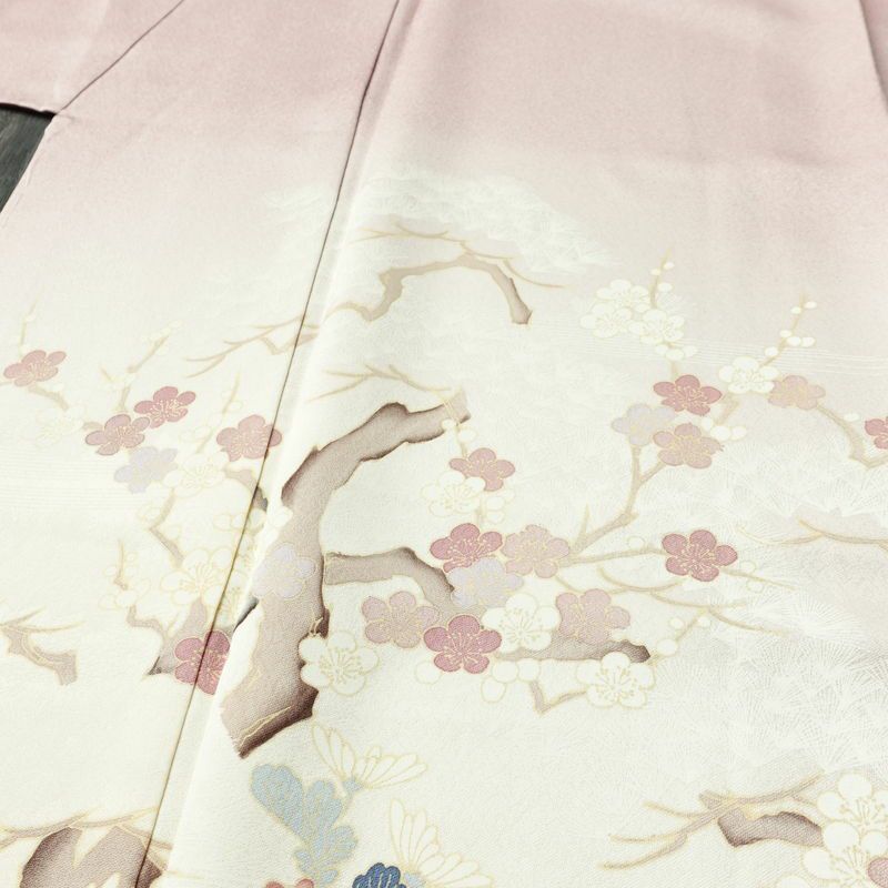 付け下げ 良品 しつけ糸付き 正絹 花柄 袷仕立て 身丈158.5cm 裄丈64cm リサイクル着物 着物 入学式 卒業式 七五三 お宮参り フォーマル 上品 ラベンダーピンク ピンク_画像5