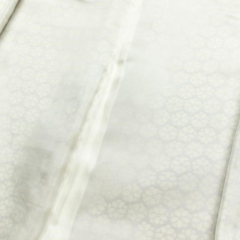 小紋 縮緬 総柄 正絹 花柄 袷仕立て 身丈167.5cm 裄丈62.5cm リサイクル着物 着物 モダン 紫・藤色_画像16