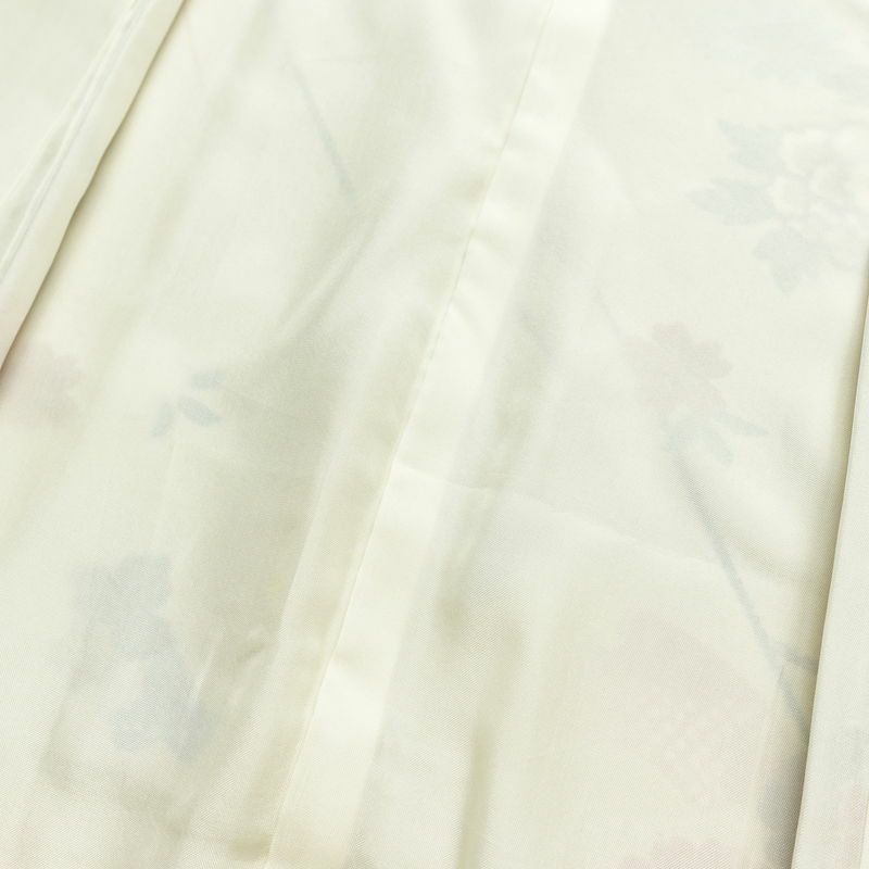 小紋 良品 正絹 花柄 袷仕立て 身丈162.5cm 裄丈67cm リサイクル着物 一部しつけ糸付き 着物 金彩 黄・黄土色_画像18