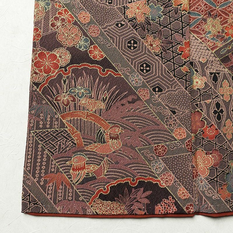 小紋 総柄 正絹 古典柄 袷仕立て 身丈159cm 裄丈67cm リサイクル着物 着物 モダン 多色使い_画像11