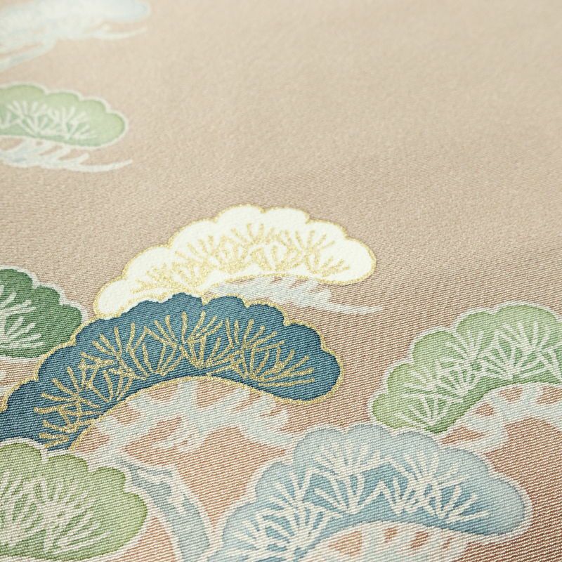 付け下げ 良品 縮緬 正絹 風景柄 袷仕立て 身丈164.5cm 裄丈70.5cm ゆったりサイズ ワイド リサイクル着物 着物 箔 金彩 入学式 卒業式 七五三 お宮参り フォーマル 上品 ベージュ_画像9