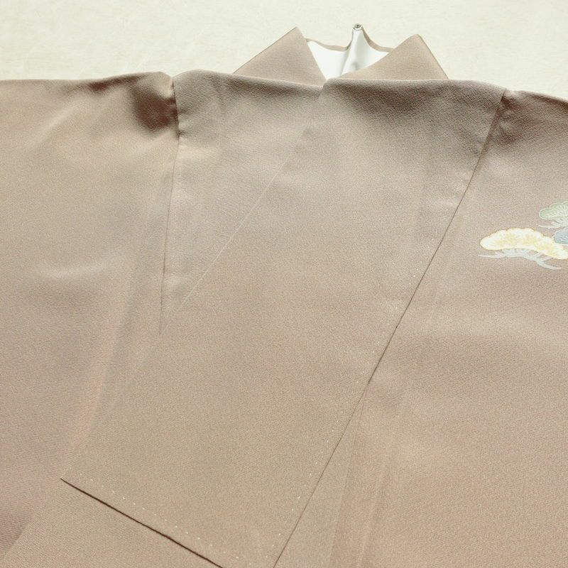付け下げ 良品 縮緬 正絹 風景柄 袷仕立て 身丈164.5cm 裄丈70.5cm ゆったりサイズ ワイド リサイクル着物 着物 箔 金彩 入学式 卒業式 七五三 お宮参り フォーマル 上品 ベージュ_画像16