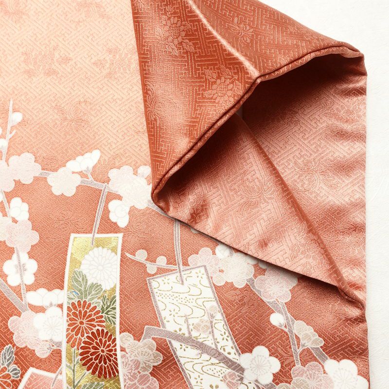 訪問着 良品 金駒刺繍 綸子 正絹 古典柄 袷仕立て 身丈163.5cm 裄丈67cm リサイクル着物 着物 箔 共八掛 入学式 卒業式 七五三 パーティー お宮参り フォーマル 華やか 菊 桜 ピンク_画像16